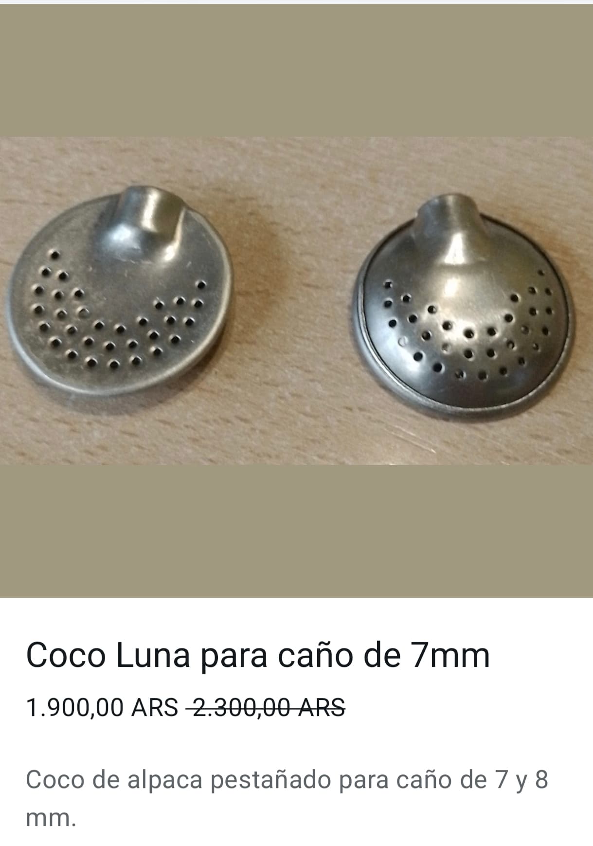 Coco Luna de alpaca para caño de 7mm